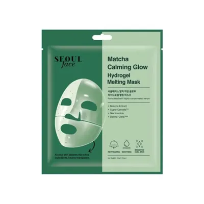 Dermal Seoul Face Matcha Yatıştırıcı Işıltı Veren Eriyen Glow Hidrojel Maske Kore Maskesi 34 gr