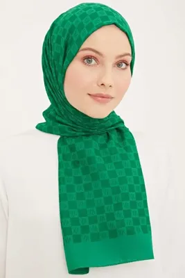 ARMİNE Trend Ultra Lıght A Logo Benetton Yeşili Şal 18-21149