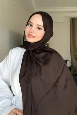 Madame Polo Premium Glow Jakar Şal Dama - Kahverengi