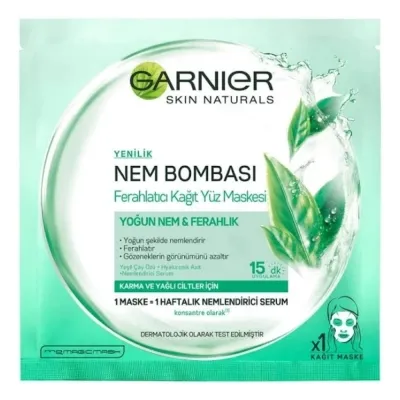 Garnier Nem Bombası Ferahlatıcı Kağıt Maske 28 gr