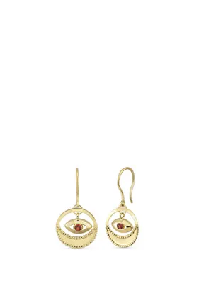 Orena Jewelry Ruby Eye Lash 14 Ayar Altın Kadın Küpe