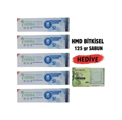 Herbadent Bitki Özlü Flörürsüz X 5 Ad.diş Macunu & 125 Gr Hmd Sabun Hediyei