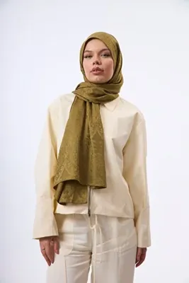 MİRSOY SCARF Velora Desen Kaymaz jakarlı Şal