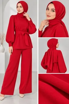 ŞALSERA Krep şal koyu kırmızı