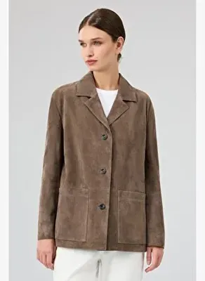 Derimod Gloria Kadın Vizon Oversize Süet Deri Ceket 25WGD560010