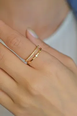 Sacce Scarves&Accessories İki Sıralı Gold Ince Yüzük Eklem Yüzüğü