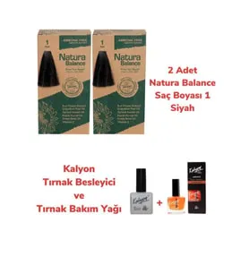 Natura Balance SAÇ BOYASI 7.37 BADEM 2 ADET + KALYON TIRNAK BESLEYİCİ VE BAKIM YAĞI