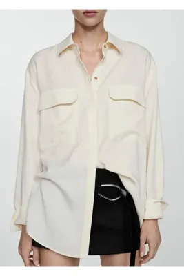 MANGO Woman Oversize liyosel gömlek