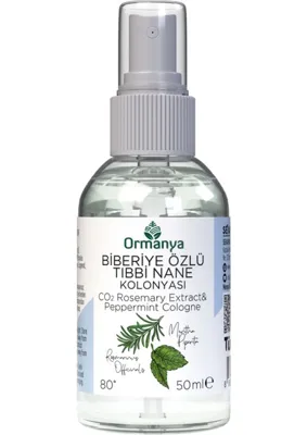 ORMANYA Biberiye Özlü ve Tıbbi Nane Kolonyası - 50 ml