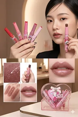 Kozmetik 05 NUMARA Magic Casa Kalp Şekilli Işıltılı Jel Ruj - Parlak Lip Glaze Görünümlü Nemlendirici Simli Dudak Parlatıcısı