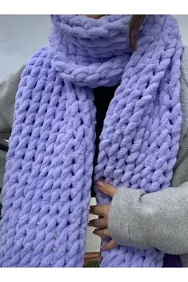 AidaAstrid Puffy örgü atkı