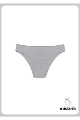 MİSTİRİK Taranto Model Fitilli Pamuklu Slip Esnek Komforlu Hava Alan Külot Gri Renk