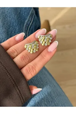 Bubbleatelier Çelik Pul Detaylı Küpe Kararmalara Karşı Dayanıklıdır