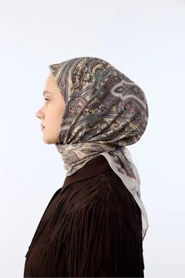 MİRSOY SCARF Etnik Desen Eşarp Zümra Desen-bej