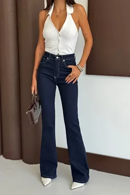 XRAY JEANS Kadın Yüksek Bel İspanyol Paça KMavi Kot Pantolon