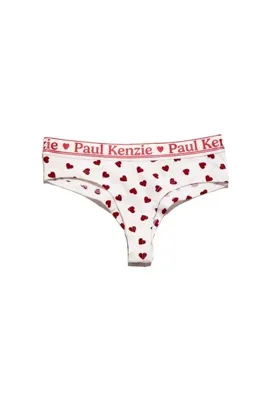 Paul Kenzie Kadın Cheeky Külot - Burgundy Hearts