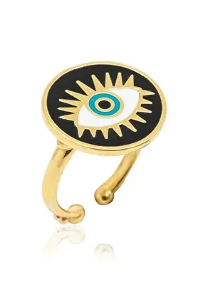 Atelier Petites Pierres Çok Renkli Kadın Yüzük WATCH ME - Göz Yüzük