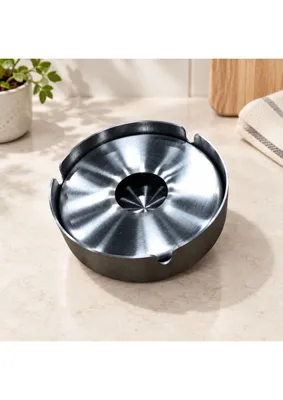 Royaleks Tekli Büyük Üstü Kapalı Metal Küllük