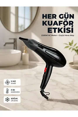 EGE YAPI Profesyonel 2200W Saç Kurutma Makinesi Yüksek