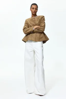 H&M Peplumlu Yakasız Ceket