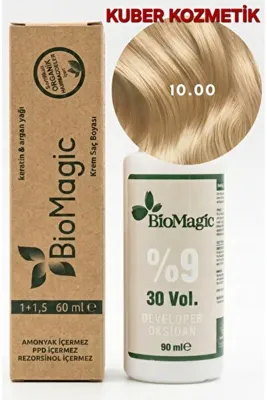Biomagic 10.00 Açık Sarı Organik İçerikli Amonyaksız Kalıcı Saç Boyası +Oksidan