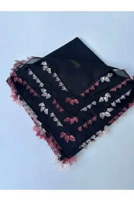 REYYAN el emeği iğne oyalı kare yazma 100x100 cm el işi