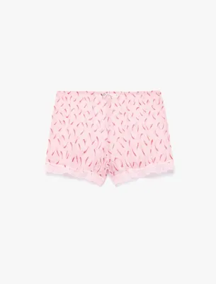 Koton Dantel Detaylı Desenli Rahat Kesim Şort Pijama Altı