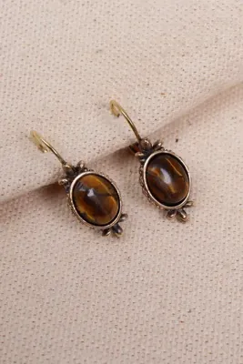 Süspüs Accessories Kaplan Gözü Taşlı Otantik Küpe