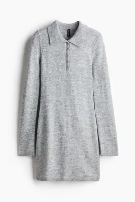 H&M İnce Triko Polo Elbise