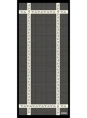 19v69 ITALIA Logolu Desen Pavia Seri Şal Askısı ile Birlikte 90X200 cm Siyah Beyaz