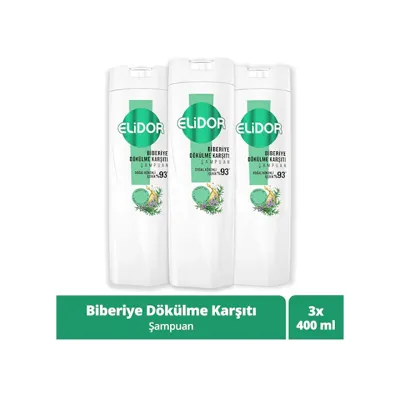 ELİDOR 3 Adet Elidor Biberiye Dökülme Karşıtı Şampuan 400 ml