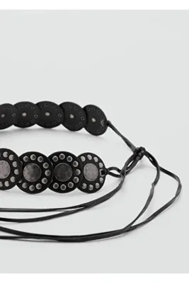 Mango Teen Studded bow belt