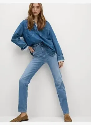 Marks & Spencer Magic Shaping Yüksek Bel Straight Leg Jean Pantolon