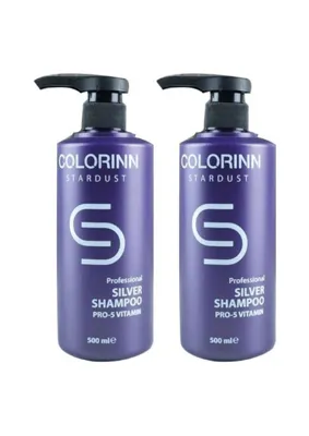 Colorinn Stardust Mor Şampuan Boyalı Saçlar İçin Parlaklık Sağlayan 500 ml + 500 ml