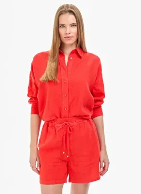 Pierre Cardin Kırmızı Kadın Oversize Gömlek KETO-G
