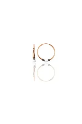 Söğütlü Silver Gümüş Rose 14 Mm Beyaz Taşlı Halka Küpe Sgtl11275rose