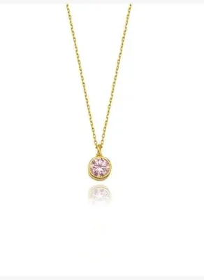 Linya Jewellery Pembe Cosmic Zincirli Burç Kolye Ekim