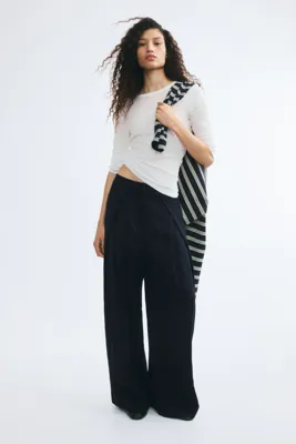 H&M Anvelop Detaylı Krinkle Pantolon