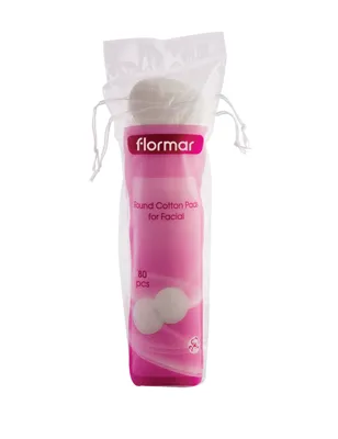 Flormar Çift Katlı & Yumuşak Pürüzsüz Dokulu 80 Parça Yuvarlak Pamuk Ped 001 Round Cotton Pads For Facial P