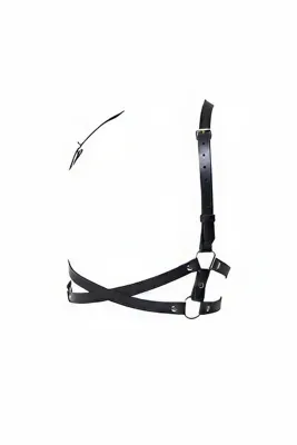 Angels Passion Kadın Body Harness Kemer Tek Omuz Askılı Çapraz Bantlı Siyah Büyük Beden