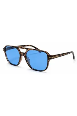 Toz Vintage Parento Mavi Cam Leopar Desenli Pilot Vintage Retro Unisex Güneş Gözlüğü