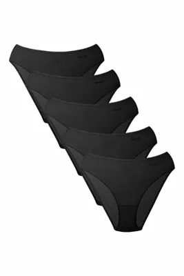 Kom Kadın Basic 5 li Slip Modal Külot Siyah