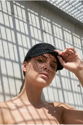 FASHION COCKTAIL Simli Parıltılı Örgü Boyun Ense Ayarlı Siperlik Nefes Alan Yazlık Şapka Kep