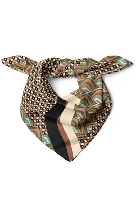 nehir eşarp Retro Geometrik Desen Fular Bandana 50x50 Cm