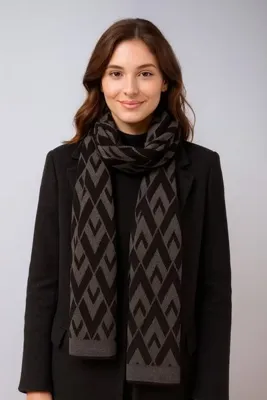 Butik V Desenli Triko Atkı