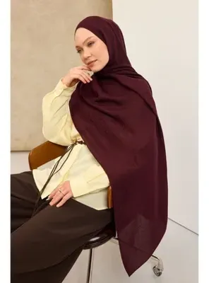 Silk Home Naia Pamuk Şal Line Desen Mürdüm