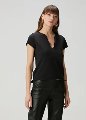 Zadig&Voltaire Henley Siyah T-shirt