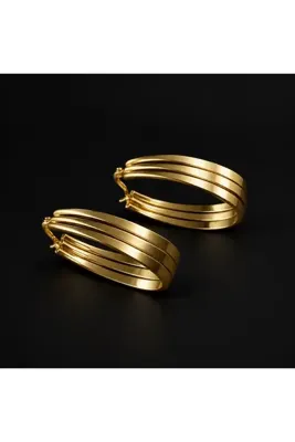 staınless steel gold rengi 14K çelik küpe