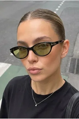 COOLANDBETTER Tessa Kadın Güneş Gözlüğü Oval Kedi Gözü ANTİREFLE cam 50 Ekartman Gold Detaylı YENİ Sezon