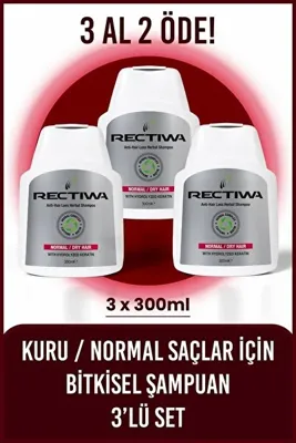 Rectiwa Bitkisel Şampuan Kuru Normal Saçlar Için 3 Al 2 Öde